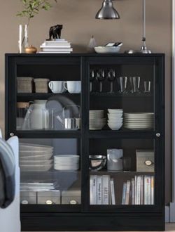 Black IKEA HAVSTA Glass Display Cabinet