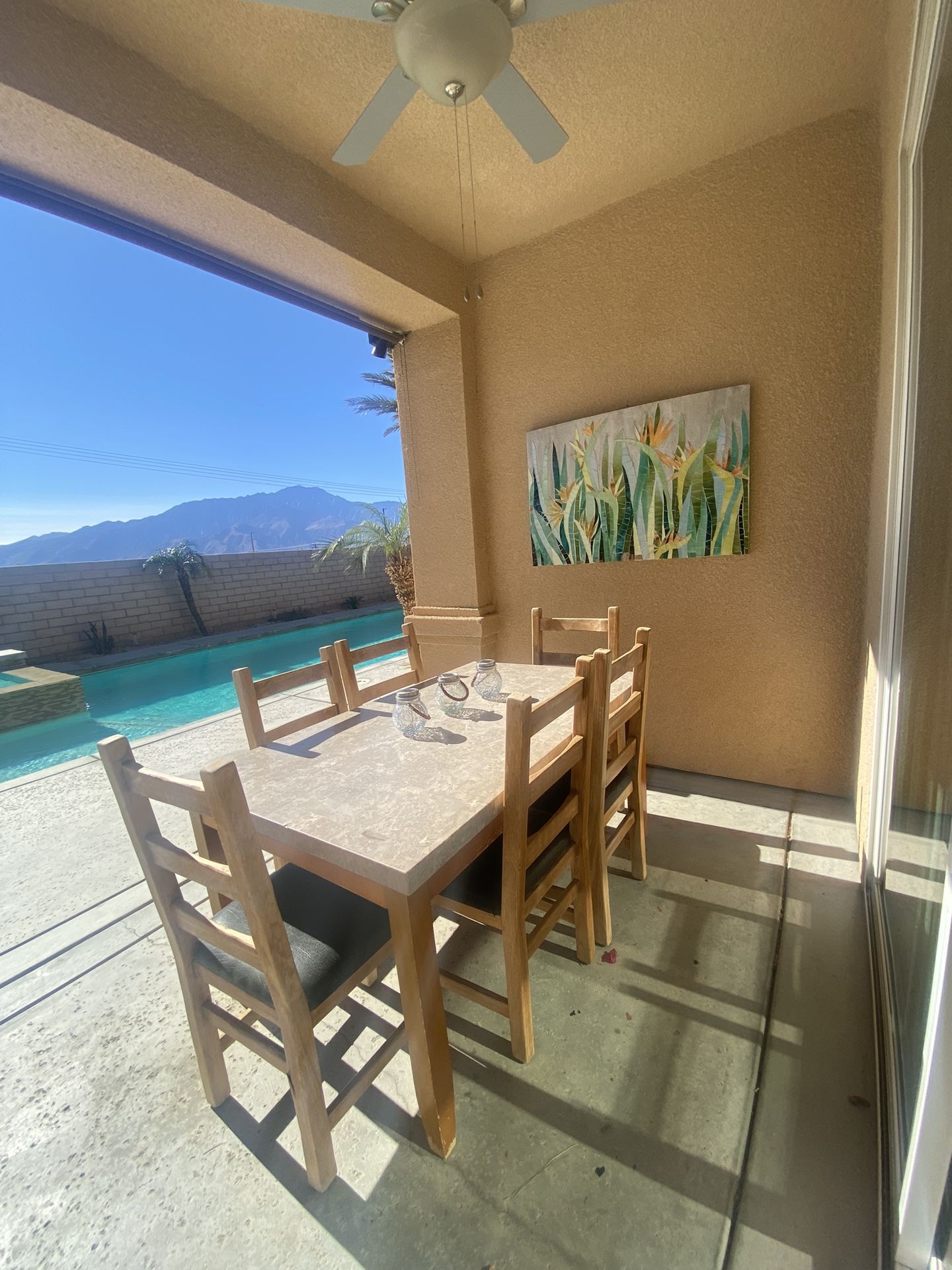 Outdoor Marble Kitchen Table & Chairs