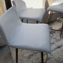 White Leather Bar Stool Set Of 4 