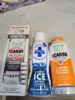3 New/Sealed Detox & Cleanse Products – QCarbo + Rescue Detox