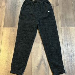 Hurley Big Kids Charcoal & Black Fleece Joggers, Size: XL 