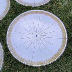 Large 21” Mid Century Light Fixture Glass Sunburst Starburst Cover Shade Ceiling Atomic MCM 50s 60s Vintage Round Circle Plate Sconce Clear Frosted Do