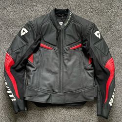 Revit Masaru Motorcycle Leather Jacket Black/Red 