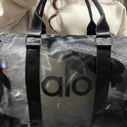 Alo clear black duffle hand bag