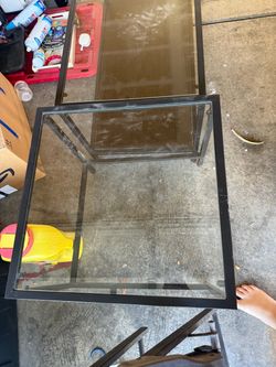 Glass coffee table and end table
