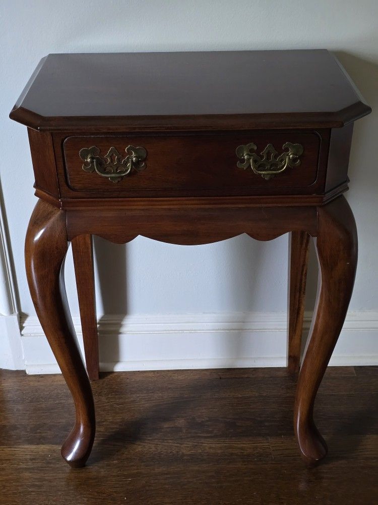 Cherry Wood End Table 28" height 20" width 13" length