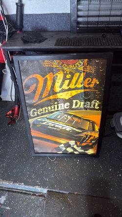 Vintage Miller genuine draft number two NASCAR bar light