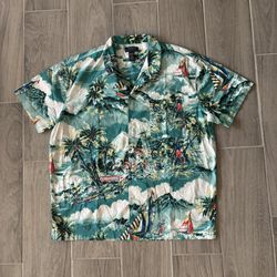 Polo Ralph Lauren Men’s Large Sailing Button Down Sleepwear Shirt