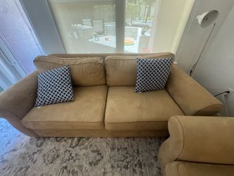 Light Brown Pottery Barn Couches - Made in USA - Must Pick Up