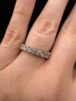 14K white gold natural diamonds beautiful ring band 3.4g