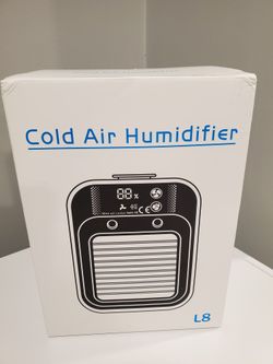 NEW L8 Cold Air Humidifier a compact ivory white personal cooling misting fan 500ml TANK Home Office