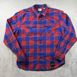 Levi’s NFL Buffalo Bills Shirt Mens L Red Blue Check Plaid Flannel Football #928
