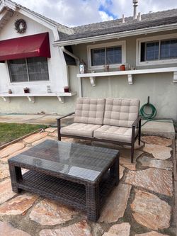 Outdoor Patio Loveseat and Coffee Table Set
