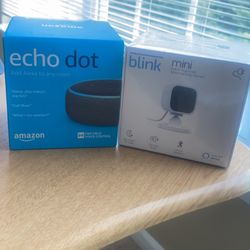 Blink Mini Security Camera W/ Echo Dot “ Alexa”