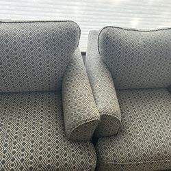 pair of upholstered accent armchairs 