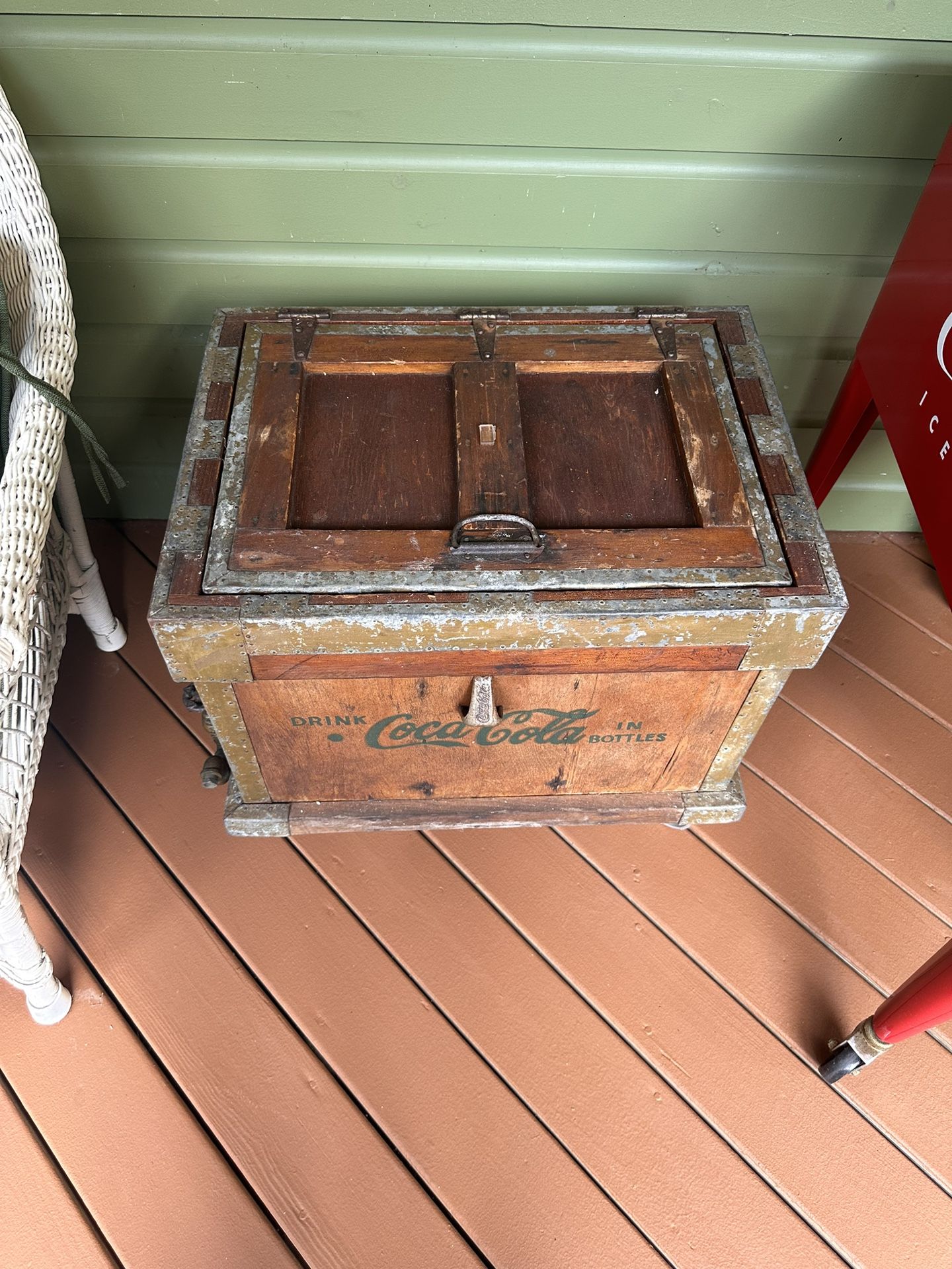 Antique Coca-Cola Wood cooler