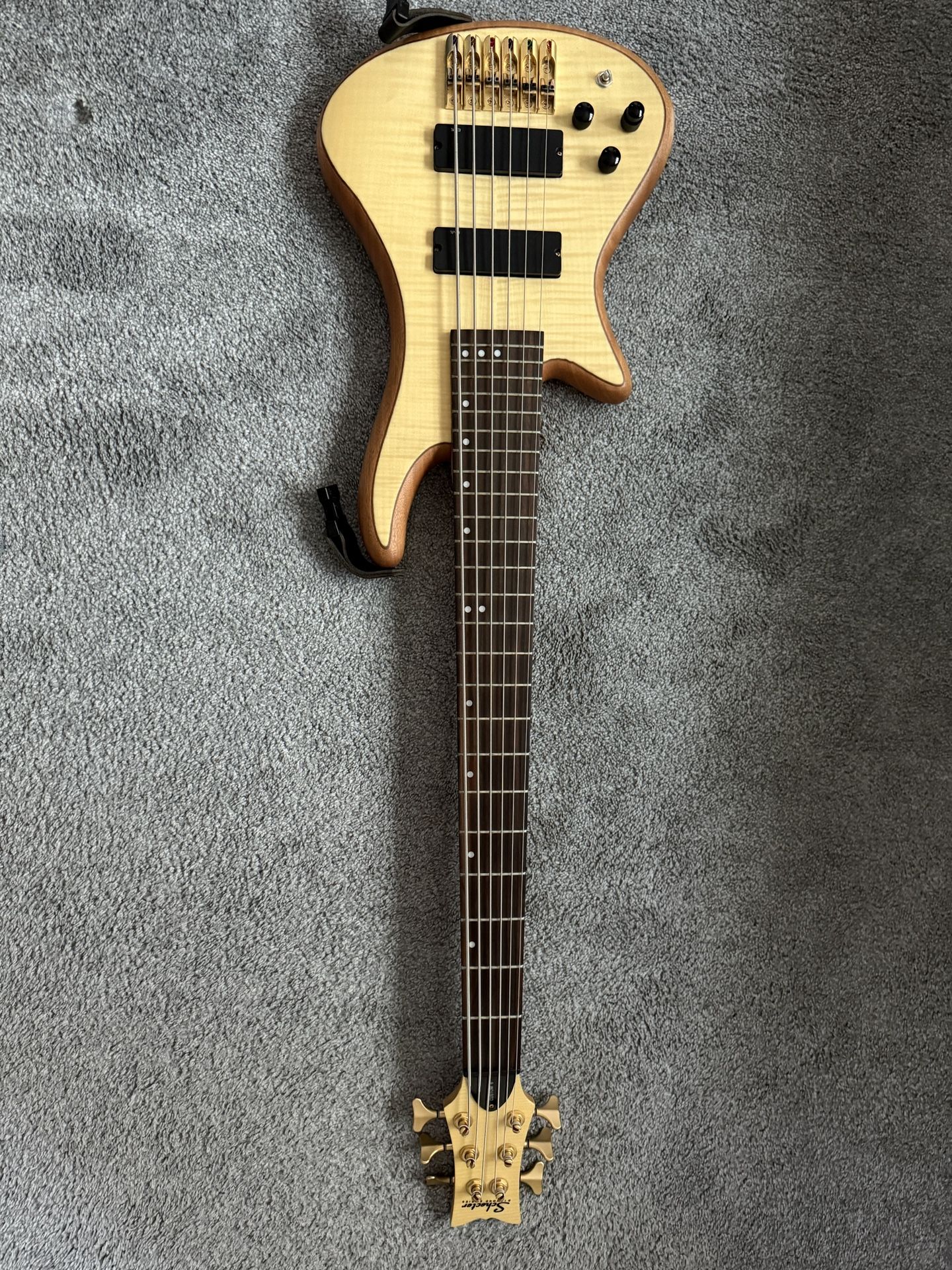 Left Handed Schecter Custom 6 String Bass