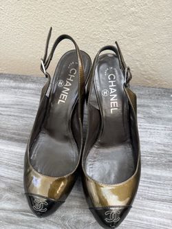 Chanel Cap-Toe Slingback Heels Size 6.5