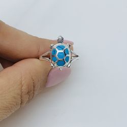 ❤️ 925 sterling silver ring turtle women’s  ❤️ Ring size 8 ❤️ ❤️ Anillo Tortuga Plata 