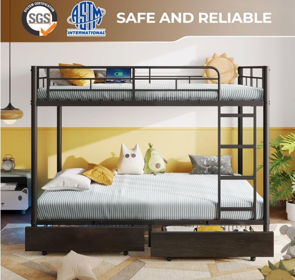 Full Size Bunk Bed with Storage