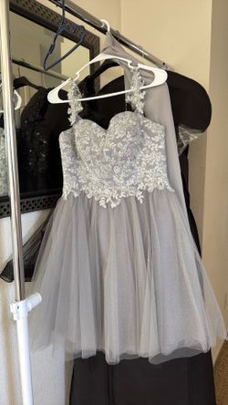 Silver HOCO style dress worn once size 6