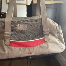 Kurgo Nutmeg/Red Metro Dog Carrier, 18”Lx11”Wx11”H