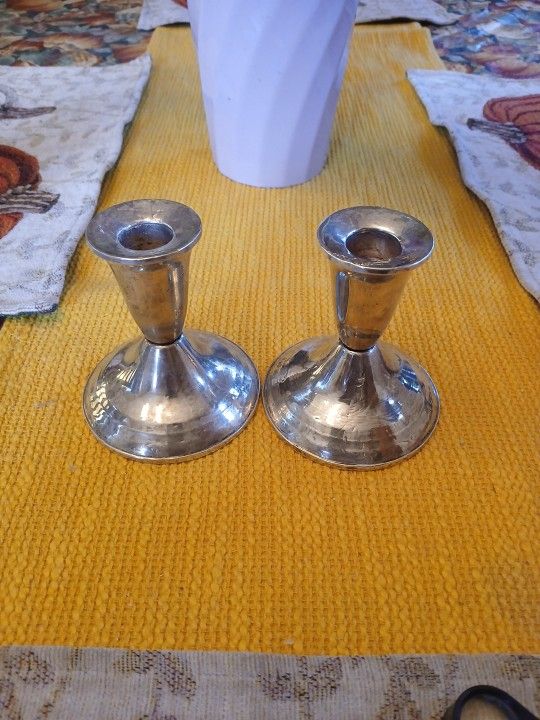 Punching Creation Sterling Silver Candle Holders