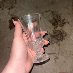 Vintage Crystal Cristal de Flandre Short Stemmed Fascination Cordial Glass