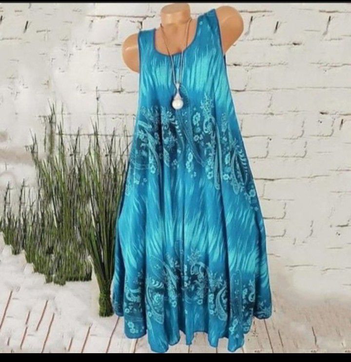 New Curve Print Sleeveless Short Mini Dress XL 1X