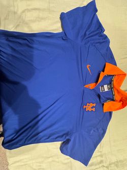 Nike New York Mets MLB Dri-FIT Polo Shirt Blue Orange XL