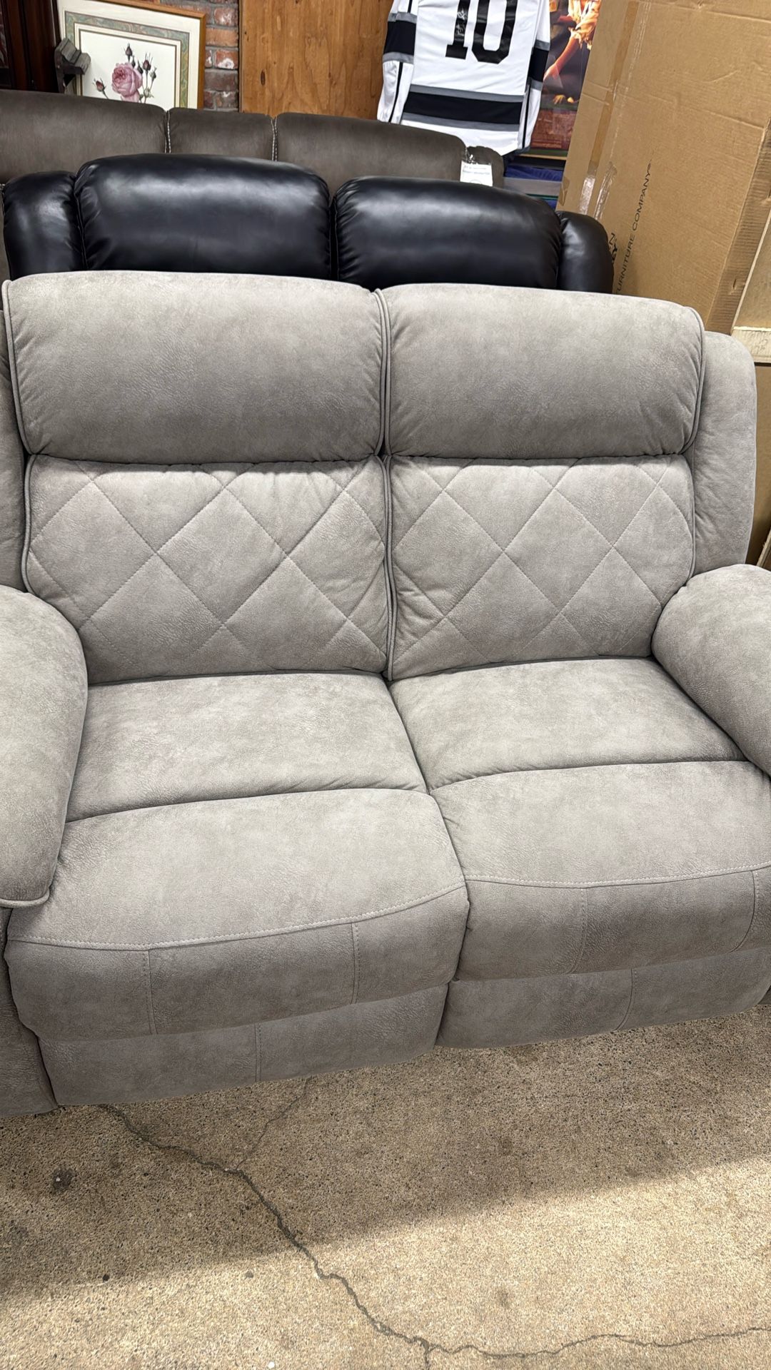 Brand New Black Or Fabric Soda Loveseat Recline