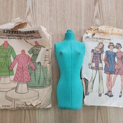 Vintage Simplicity And Little Charmer Clothing Patterns And Mini Dress Form