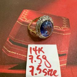 14K Solid Gold Ring For Wedding 7.5Gr Size 7.5