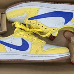 Travis Scott Jordan 1 Low Canary Size 5.5