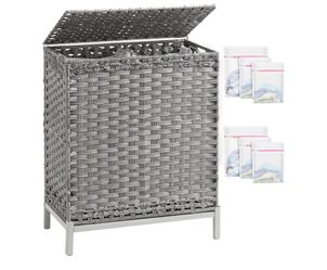 Laundry basket with lid