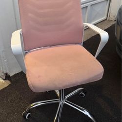 HOME OFFICE HEIGHT-ADJUSTABLE CHAIR PINK & WHITE