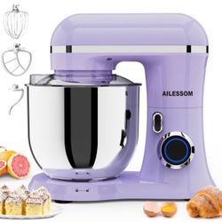 Electric Stand Mixer 660W Tilt-Head Kitchen Household Mixer 6.5QT 10-Speed food mixer with Dishwasher-Safe 304 Stainless Steel Bowl 3-IN-1 Stand Mixer