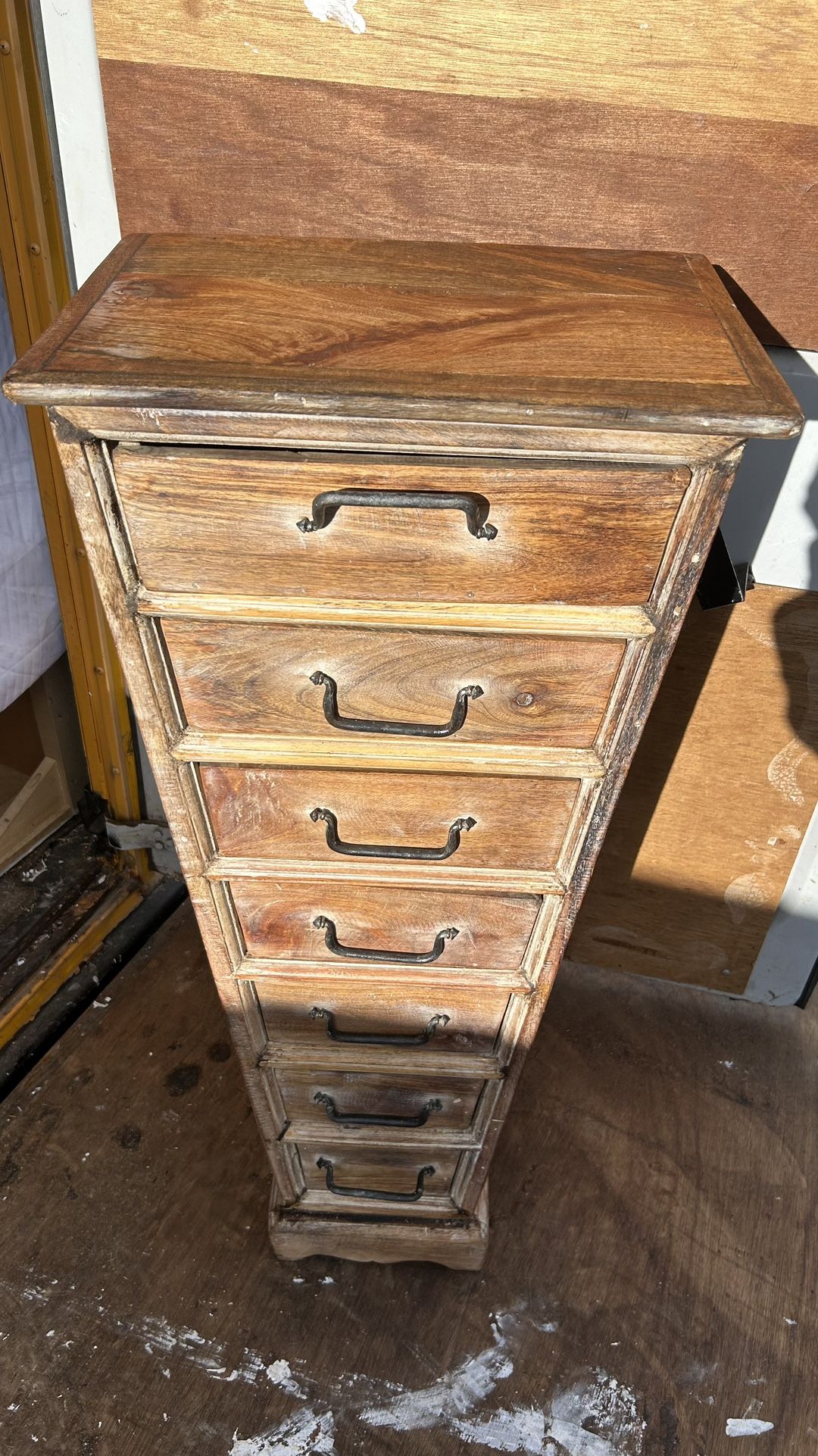 Rare unique design vintage tallboy chest V shape solid birch wood L9”-L18”*D12”*H39”(address in description   👇delivery 🚚 available within 15 miles 