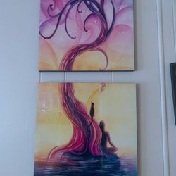 One of a Kind!! 
Serene Fantasy Art Piece(s).

2 pc. set. Each piece is 16 x 16