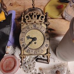 brass vintage clock made in Great Britain