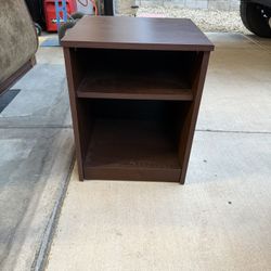 Small Dark Brown Shelf Unit Nightstand End Table