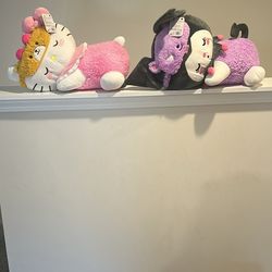 Kuromi and Hello kitty sleeping plushies