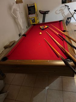 Red pool table