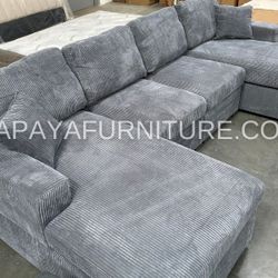 New! Plush U-Shaped Sectional, Sectionals, Sofa, Modular Sectional, Couch, Sofa, Sectional With Chaise, Double Chaise Sofa, Grey Sofa, Grey Couch Dime