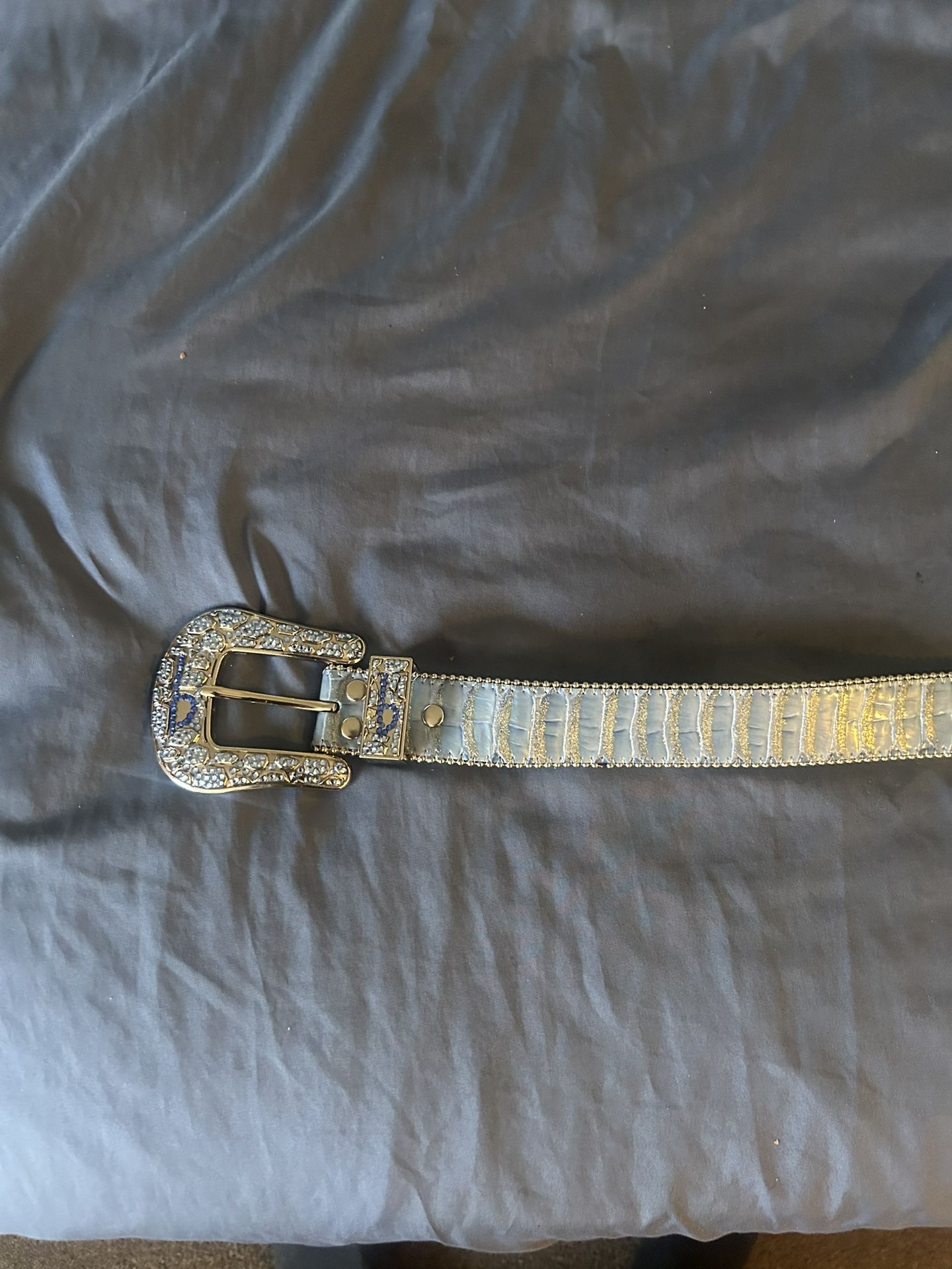 BB Simons Belt Triple B snakeskin blue