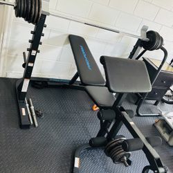 Proform Olympic Rack And Bench With 150lb Weights $300