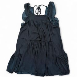 Free People Want Your Love Short Sleeve Black Babydoll Mini Dress