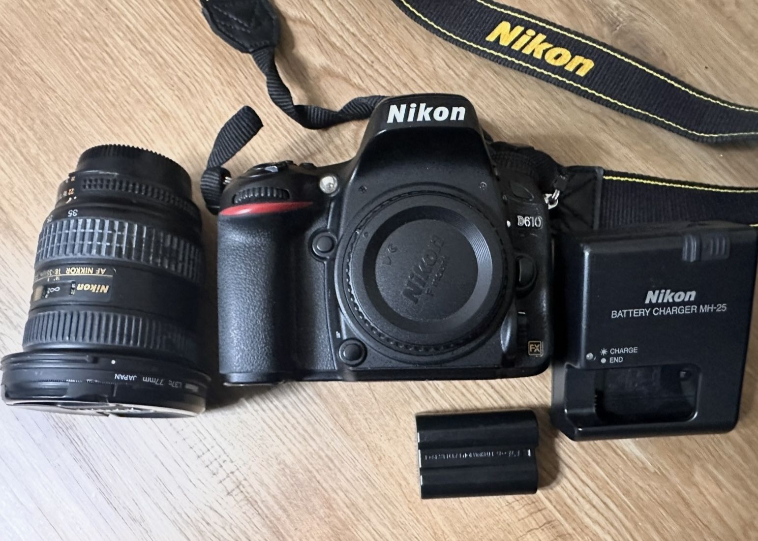 Nikon D610 With AF Nikkor 18-35mm Nikon Lenses With Battery And Charger 