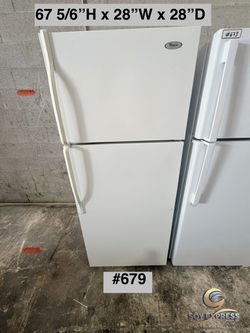 Whirlpool Top-Freezer Refrigerator White 30”W (#679) SEE PRICE DESCRIPTION