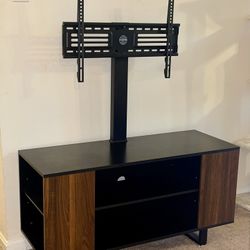 TV Stand with Mount for TVs Entertainment Center with Console, Swivel Floor TV Stand Mount in great condition